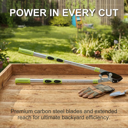 25"- 43" Tree Trimmer, Heavy Duty Bypass Loppers for Tree Branches, Sharp Steel Pruning Shears for 2 Inch Cutting, Garden Tool for Yard Trimming