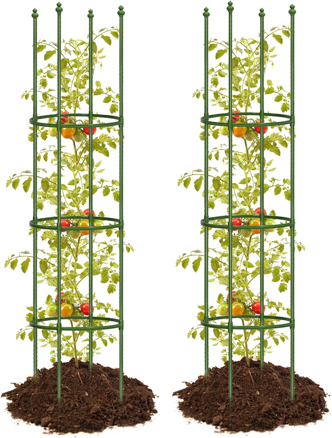 3 Pack 47 Inch Heavy Duty Height Adjustable Square Tomato Cage
