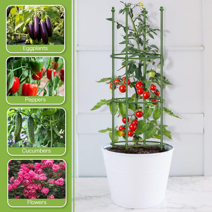 3 Pack 47 Inch Heavy Duty Height Adjustable Square Tomato Cage