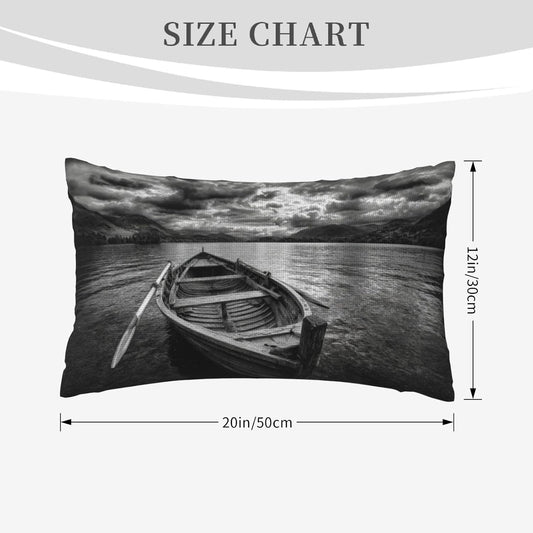 Pillow Cover 12x20 Set of 2,Wooden Row Boat Floating in The Water Farmhouse Seasonal Pillow Case Decorations for Home Sofa Couch