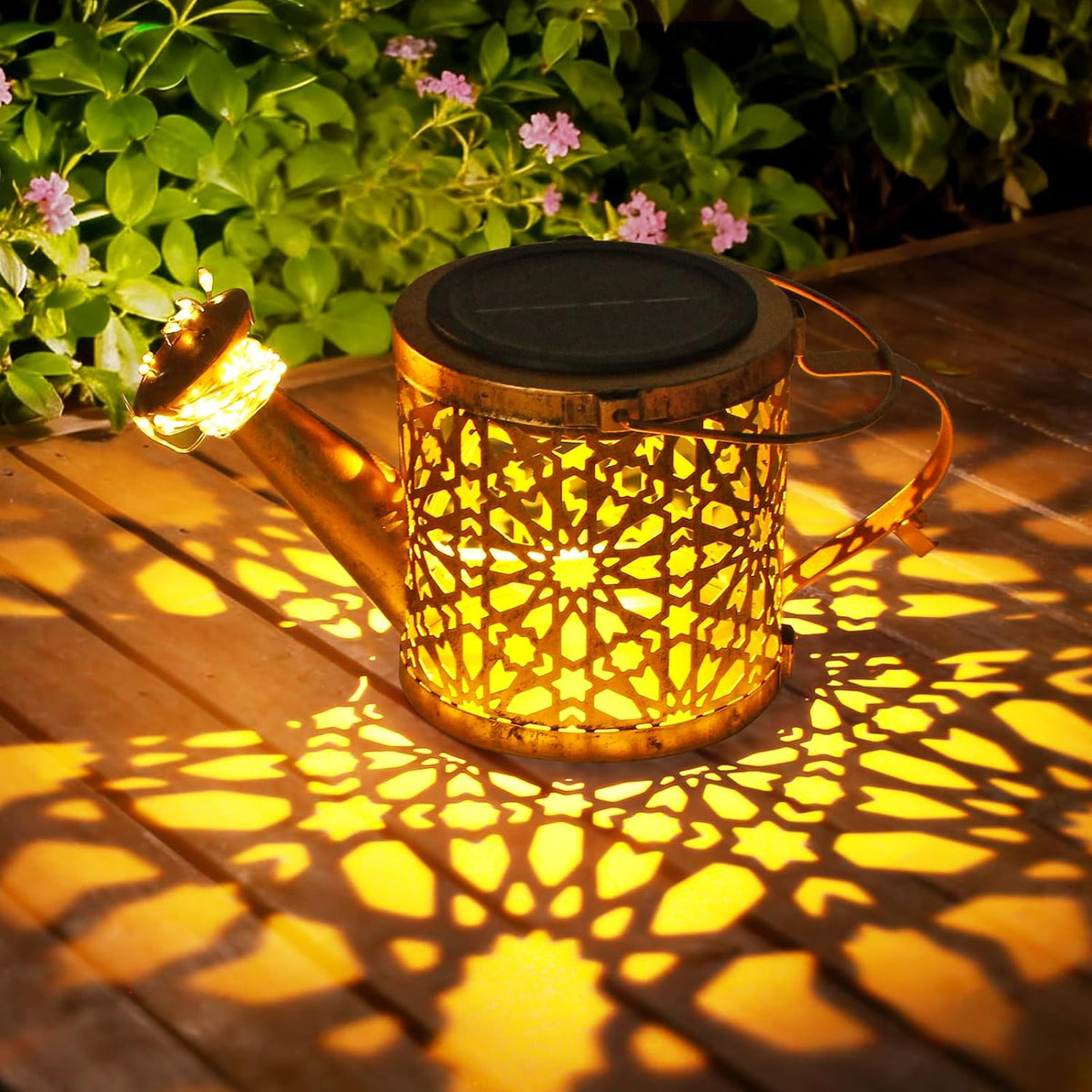 2 Pack Solar Watering Can, Metal Solar Lights Outdoor Waterproof, Hanging Lantern Decoration for Yard Outside Patio Lawn, Gardening Gifts for Women Mom Grandma