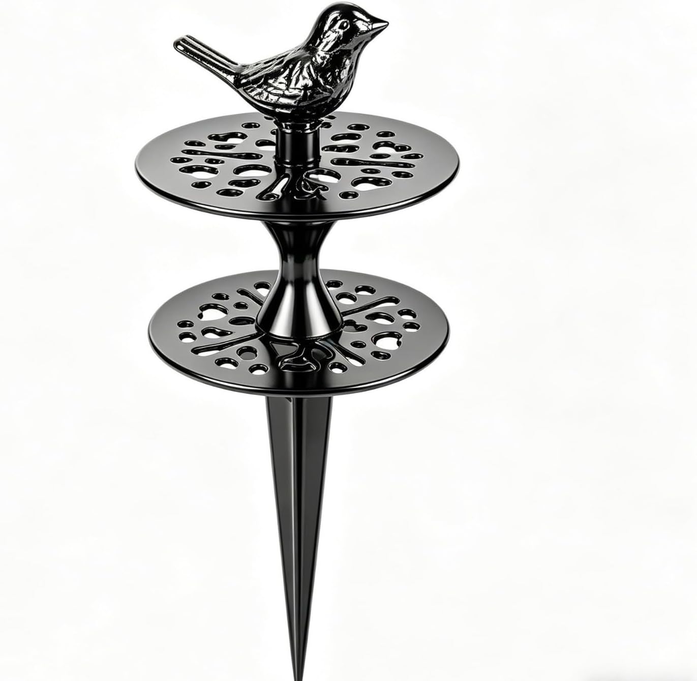 Garden Hose Guide Spike, 12 Inch Heavy Duty Metal, Hollow Out Iron Art Bird Yard Ornament, Outdoor Lawn Courtyard Landscape Decoration, for Landscaping & Flowerbed Protection(Bird)