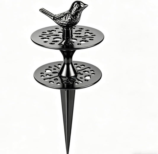 Garden Hose Guide Spike, 12 Inch Heavy Duty Metal, Hollow Out Iron Art Bird Yard Ornament, Outdoor Lawn Courtyard Landscape Decoration, for Landscaping & Flowerbed Protection(Bird)