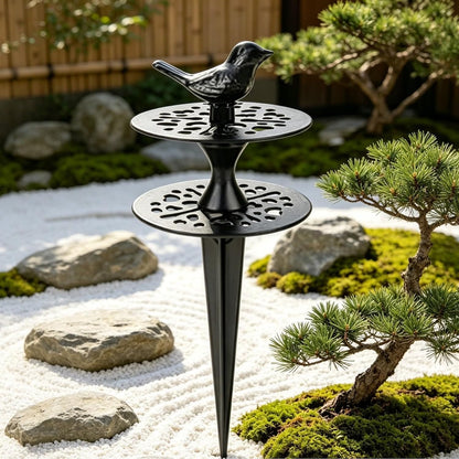 Garden Hose Guide Spike, 12 Inch Heavy Duty Metal, Hollow Out Iron Art Bird Yard Ornament, Outdoor Lawn Courtyard Landscape Decoration, for Landscaping & Flowerbed Protection(Bird)