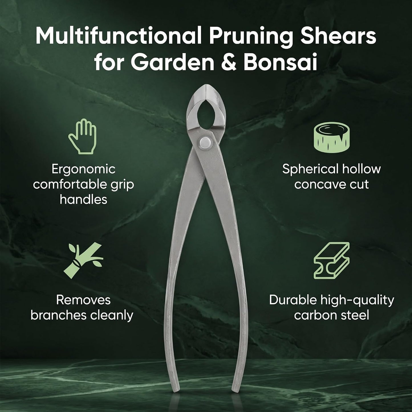 Concave Branch Cutter 8 Inch Carbon Steel Bonsai Shears