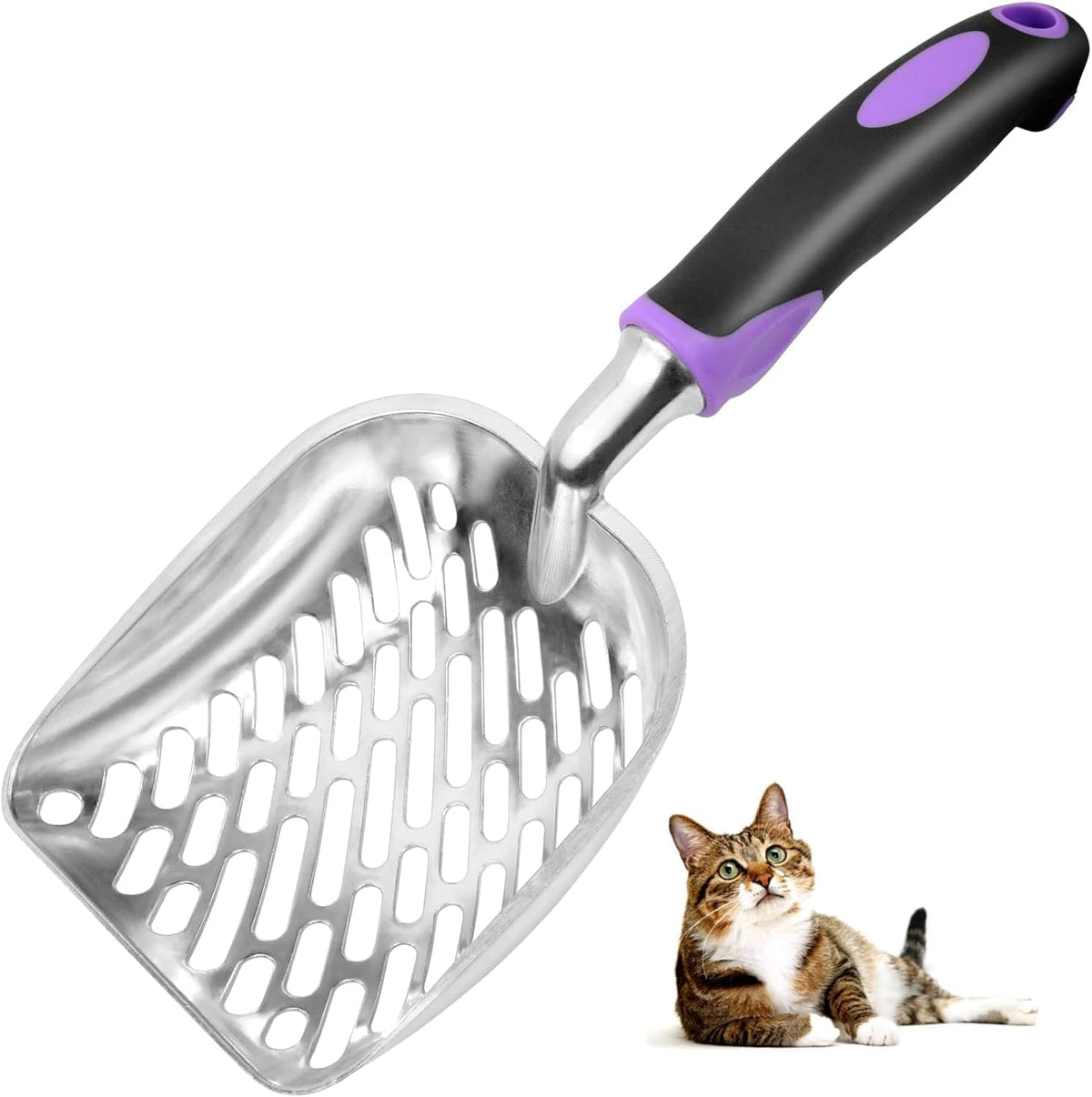 Cat Litter Scoop-Metal Litter Scooper-Kitty Metal Scooper-Long Handle