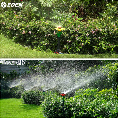 97065 Daisy Above-Ground 50 Ft Garden Hose and Sprinkler System, DIY Plant Watering Set