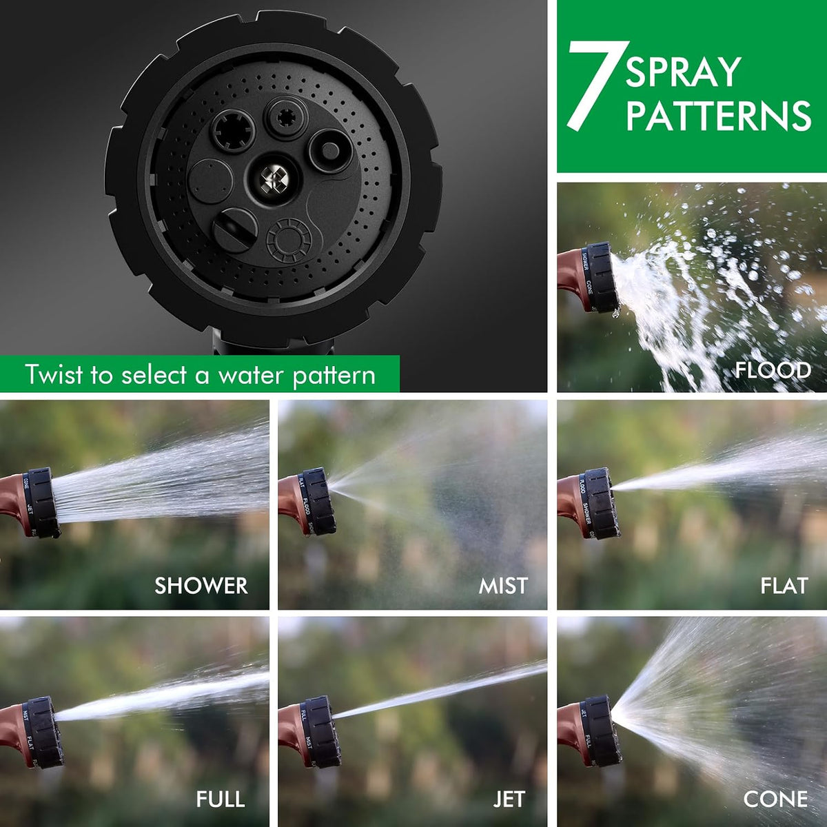 Heavy Duty Hose Nozzle, Metal Garden Water Hose Sprayer