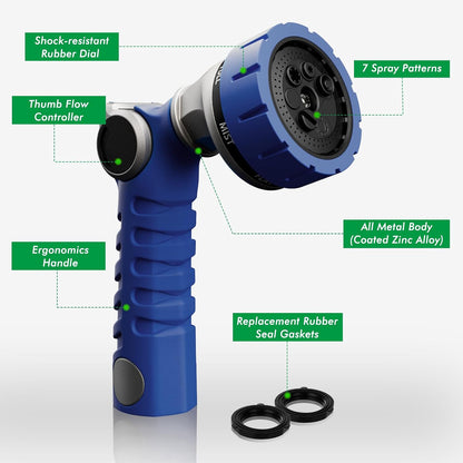 Heavy Duty Hose Nozzle, Metal Garden Water Hose Sprayer