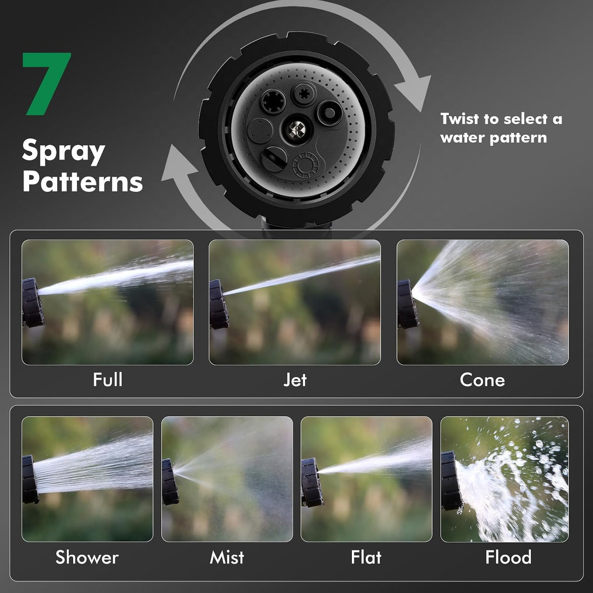 Heavy Duty Hose Nozzle, Metal Garden Water Hose Sprayer