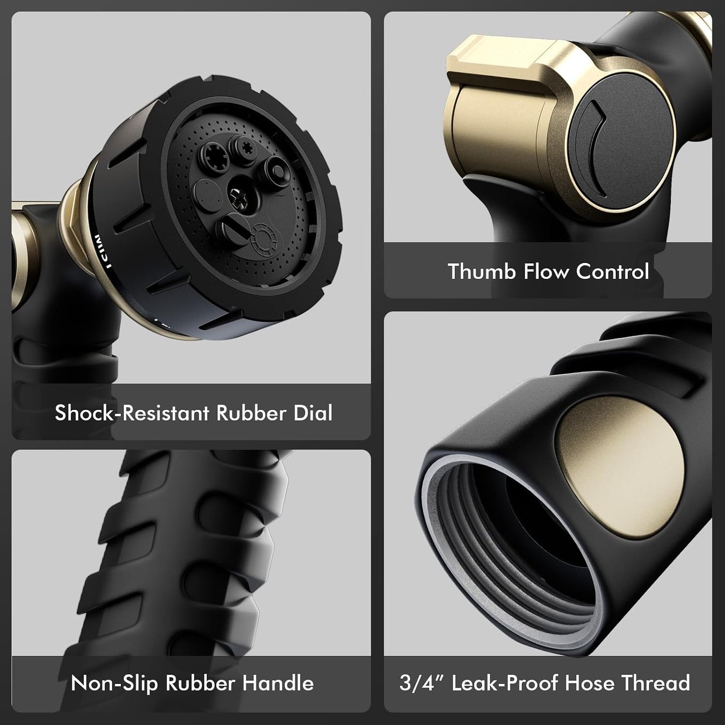 Heavy Duty Hose Nozzle, Metal Garden Water Hose Sprayer