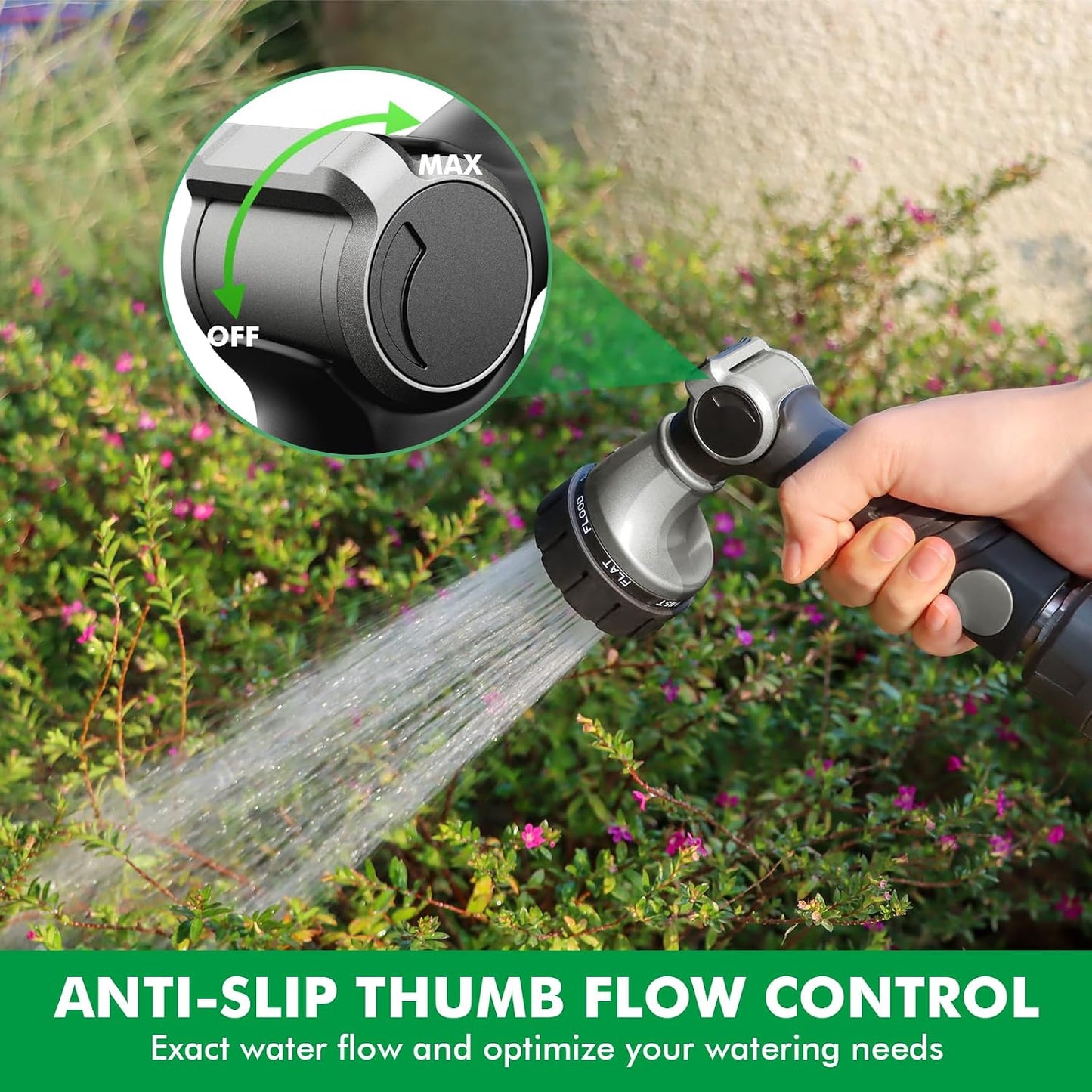 Heavy Duty Hose Nozzle, Metal Garden Water Hose Sprayer