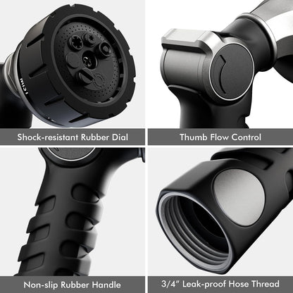 Heavy Duty Hose Nozzle, Metal Garden Water Hose Sprayer