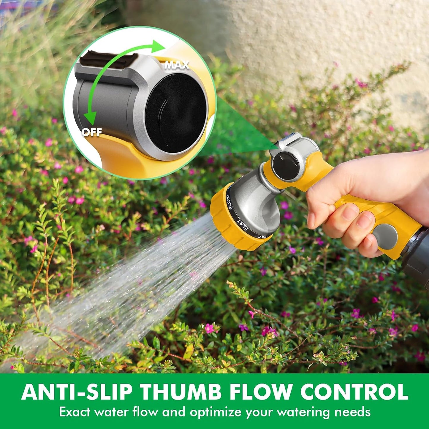 Heavy Duty Hose Nozzle, Metal Garden Water Hose Sprayer