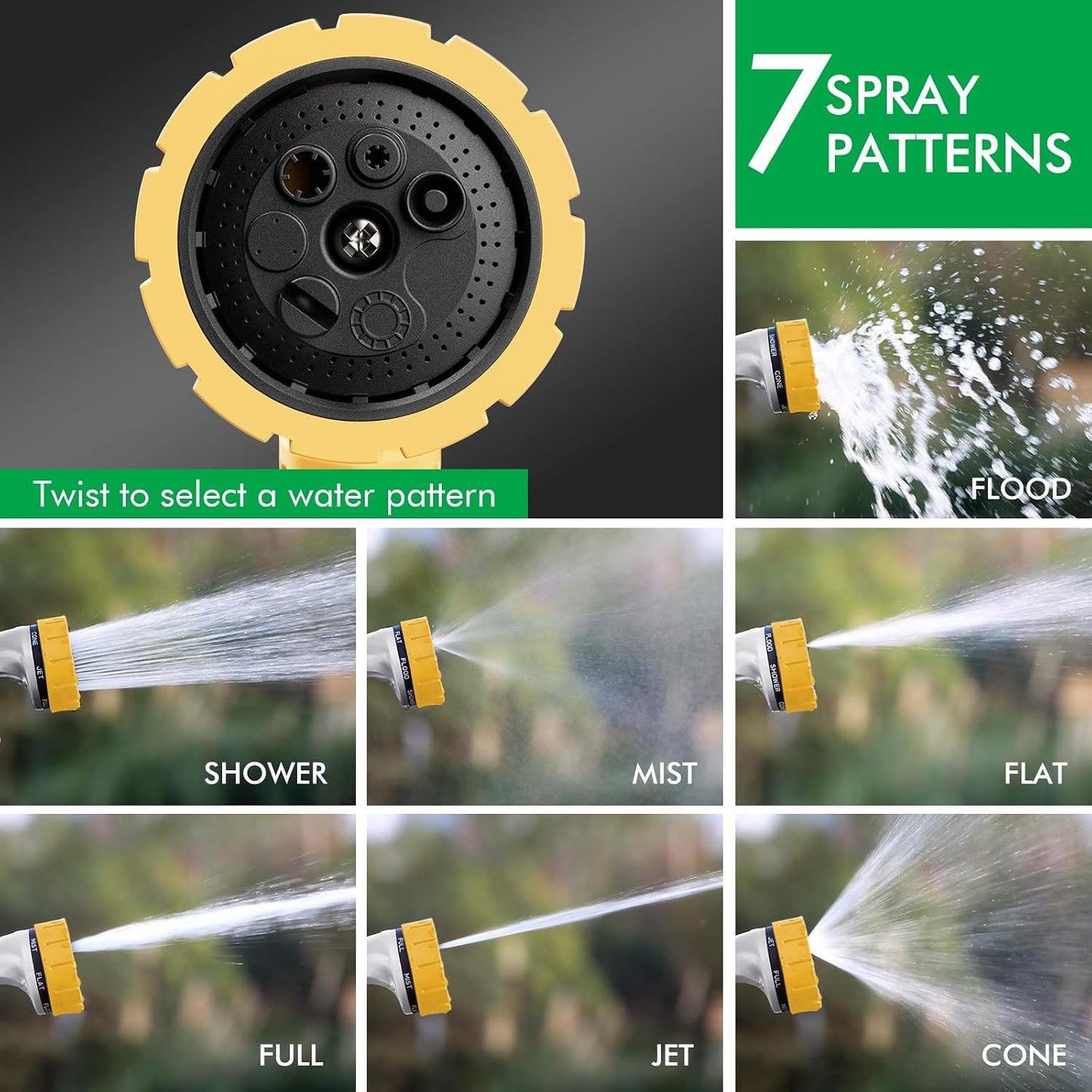 Heavy Duty Hose Nozzle, Metal Garden Water Hose Sprayer