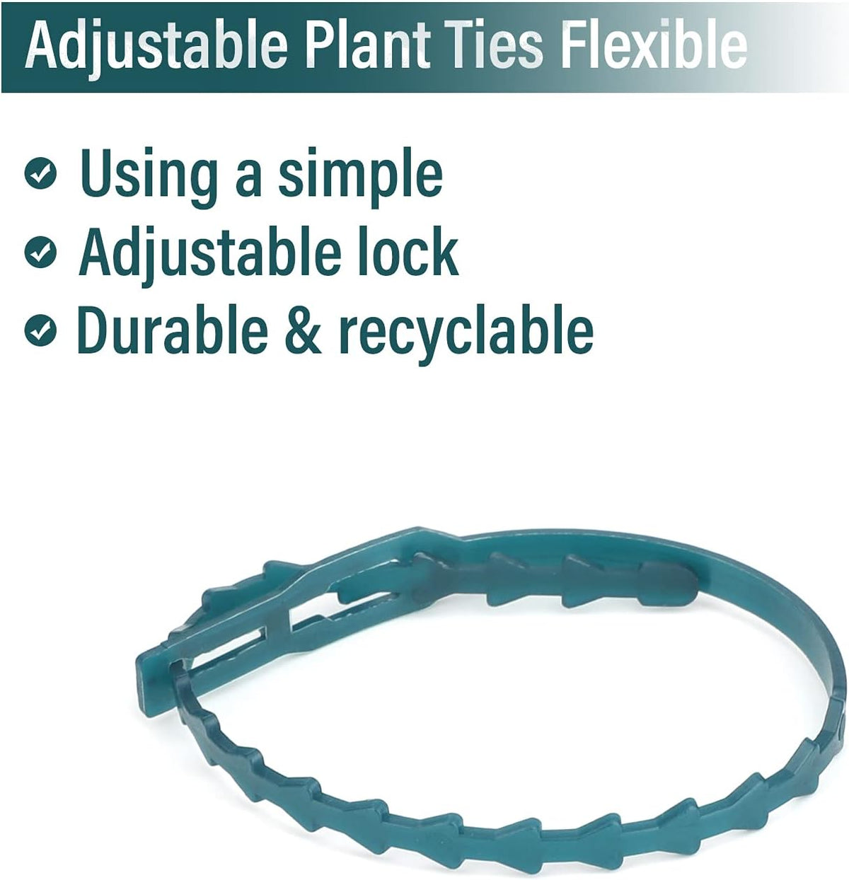 9 Inch Green Plastic Adjustable Garden Twist Ties, 100 PCS Lock Style