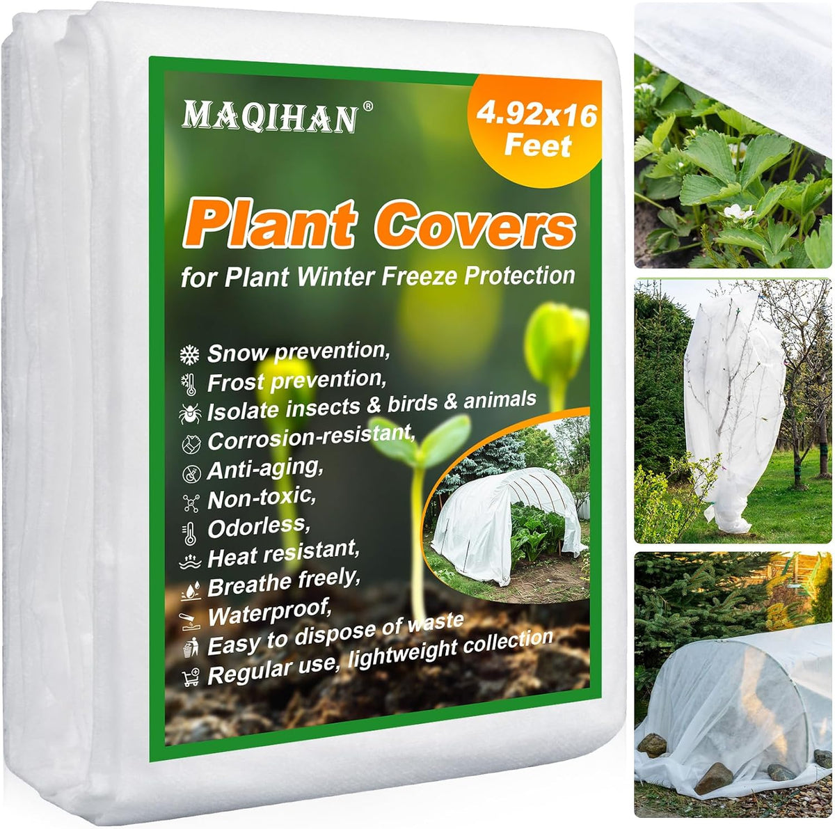 MAQIHAN Plant Covers Freeze Protection - Frost Cloth & Floating Row Cover