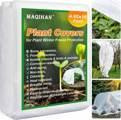 MAQIHAN Plant Covers Freeze Protection - Frost Cloth & Floating Row Cover