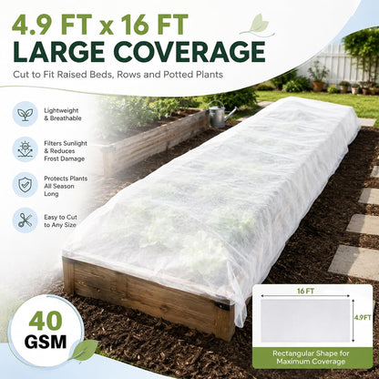 MAQIHAN Plant Covers Freeze Protection - Frost Cloth & Floating Row Cover