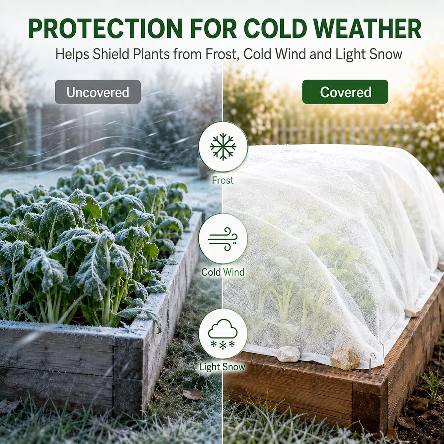 MAQIHAN Plant Covers Freeze Protection - Frost Cloth & Floating Row Cover