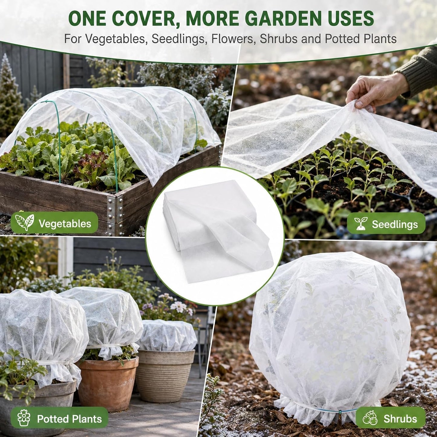MAQIHAN Plant Covers Freeze Protection - Frost Cloth & Floating Row Cover