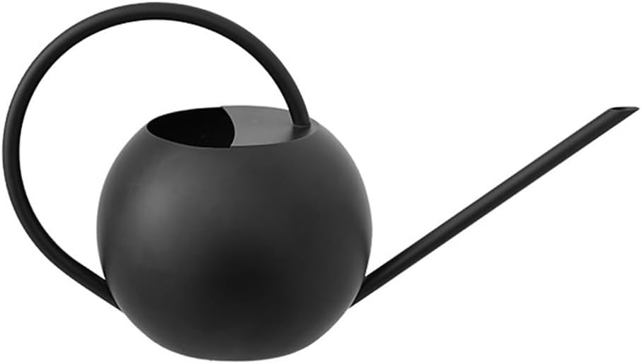 Elegance Decorative Watering can for Indoor Plants, 33.8Oz/1L, Small Enlarged Inlet Bonsai Succulent Flower Pot with Long Spout for Precise, Metal House Plant Watering can Black