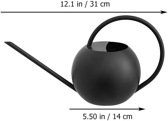 Elegance Decorative Watering can for Indoor Plants, 33.8Oz/1L, Small Enlarged Inlet Bonsai Succulent Flower Pot with Long Spout for Precise, Metal House Plant Watering can Black