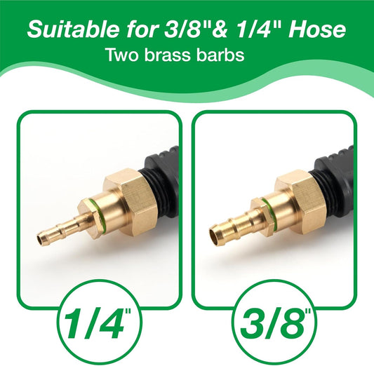 29 Inches Sprayer Wand,1/4" & 3/8" Brass Barbs Sprayer Wand Replacement, Stainless Steel Replacement Sprayer Wand with Shut off Valve & 2 Hose Clamps (1/4" & 3/8" Barb Sprayer Wand)