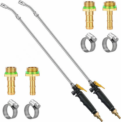 29 Inches Sprayer Wand,1/4" & 3/8" Brass Barbs Sprayer Wand Replacement, Stainless Steel Replacement Sprayer Wand with Shut off Valve & 2 Hose Clamps (1/4" & 3/8" Barb Sprayer Wand)