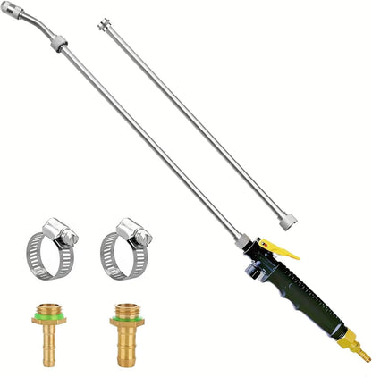 29 Inches Sprayer Wand,1/4" & 3/8" Brass Barbs Sprayer Wand Replacement, Stainless Steel Replacement Sprayer Wand with Shut off Valve & 2 Hose Clamps (1/4" & 3/8" Barb Sprayer Wand)