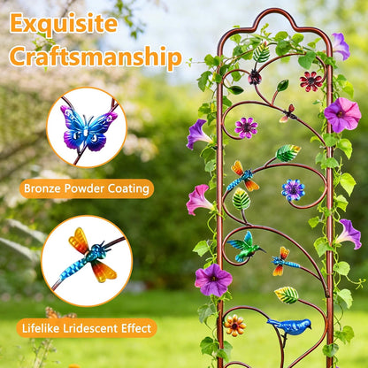 2 Pack Garden Trellis for Climbing Plants, Metal Decorative Vegetables Flowers Vines Fence Trellis for Outdoor Patio 60'' H x 11'' W
