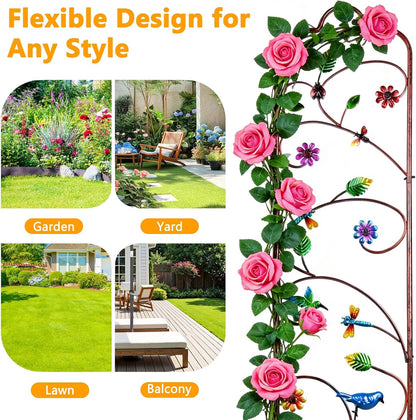 2 Pack Garden Trellis for Climbing Plants, Metal Decorative Vegetables Flowers Vines Fence Trellis for Outdoor Patio 60'' H x 11'' W
