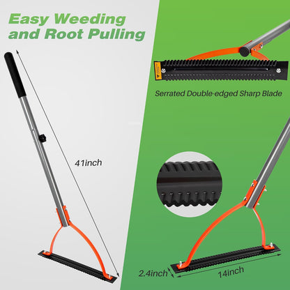 41in Double-Edged Scythe, Weed Cutter for Cutting Weeds & Grass