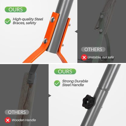 41in Double-Edged Scythe, Weed Cutter for Cutting Weeds & Grass