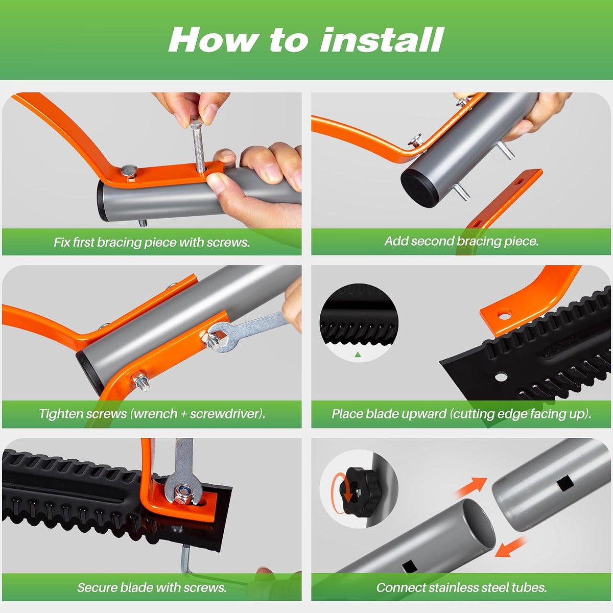 41in Double-Edged Scythe, Weed Cutter for Cutting Weeds & Grass
