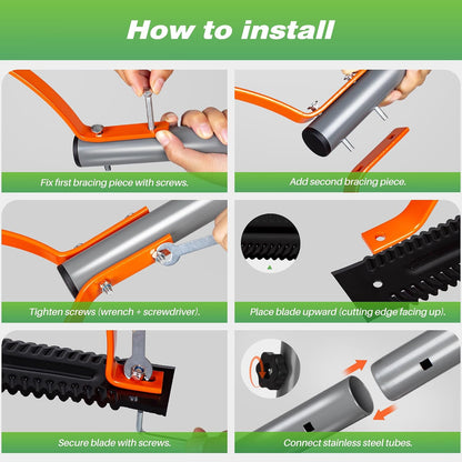 41in Double-Edged Scythe, Weed Cutter for Cutting Weeds & Grass