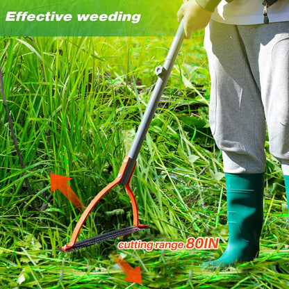 41in Double-Edged Scythe, Weed Cutter for Cutting Weeds & Grass