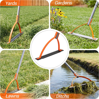41in Double-Edged Scythe, Weed Cutter for Cutting Weeds & Grass