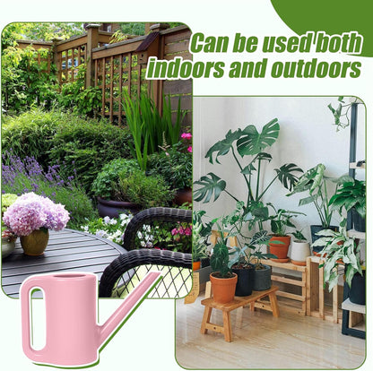 Plastic Watering Can - for Indoor and Outdoor Home Garden Plants - with Long Spout - Green - 1/4 Gallon