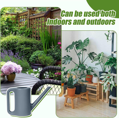Plastic Watering Can - for Indoor and Outdoor Home Garden Plants - with Long Spout - Green - 1/4 Gallon