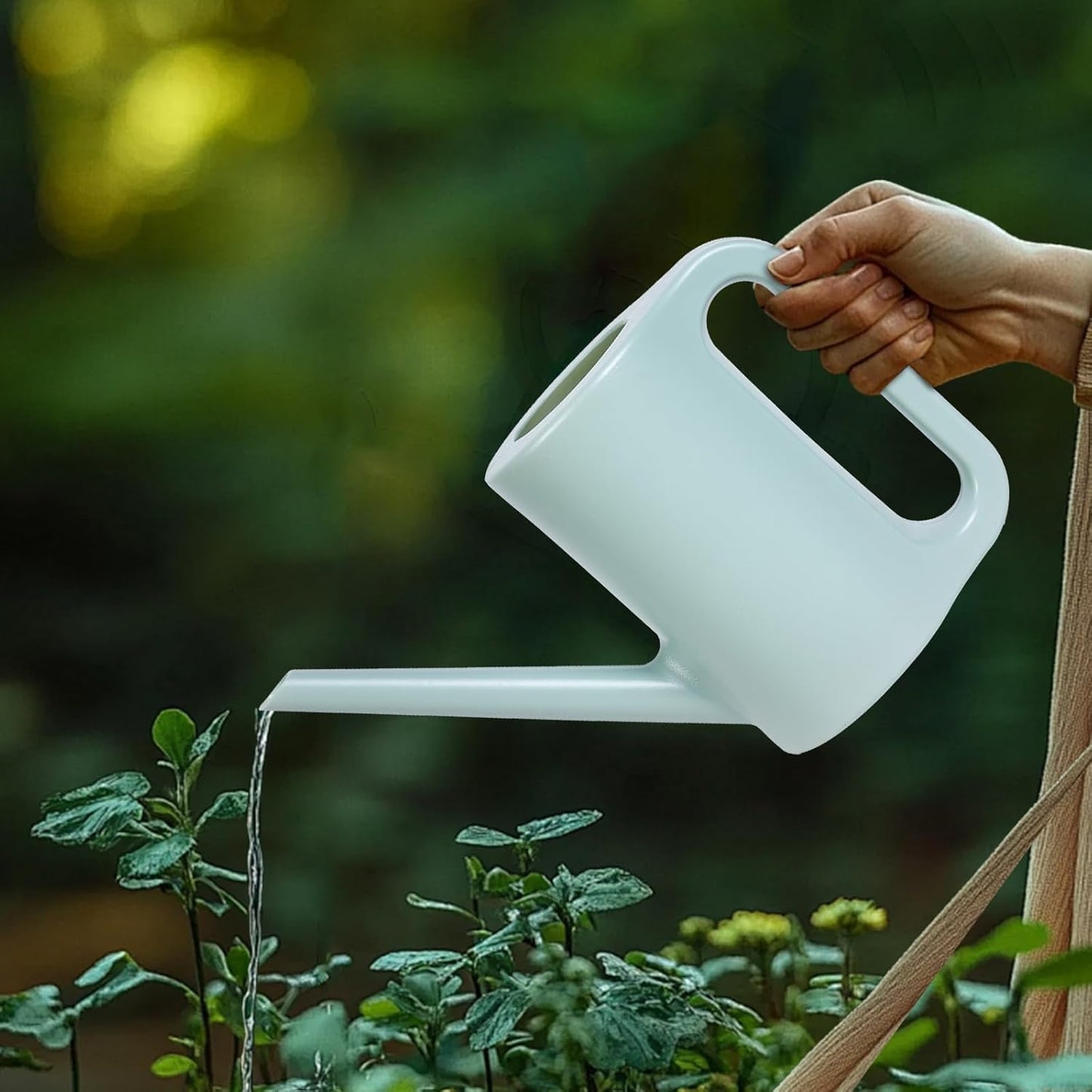 Plastic Watering Can - for Indoor and Outdoor Home Garden Plants - with Long Spout - Green - 1/4 Gallon