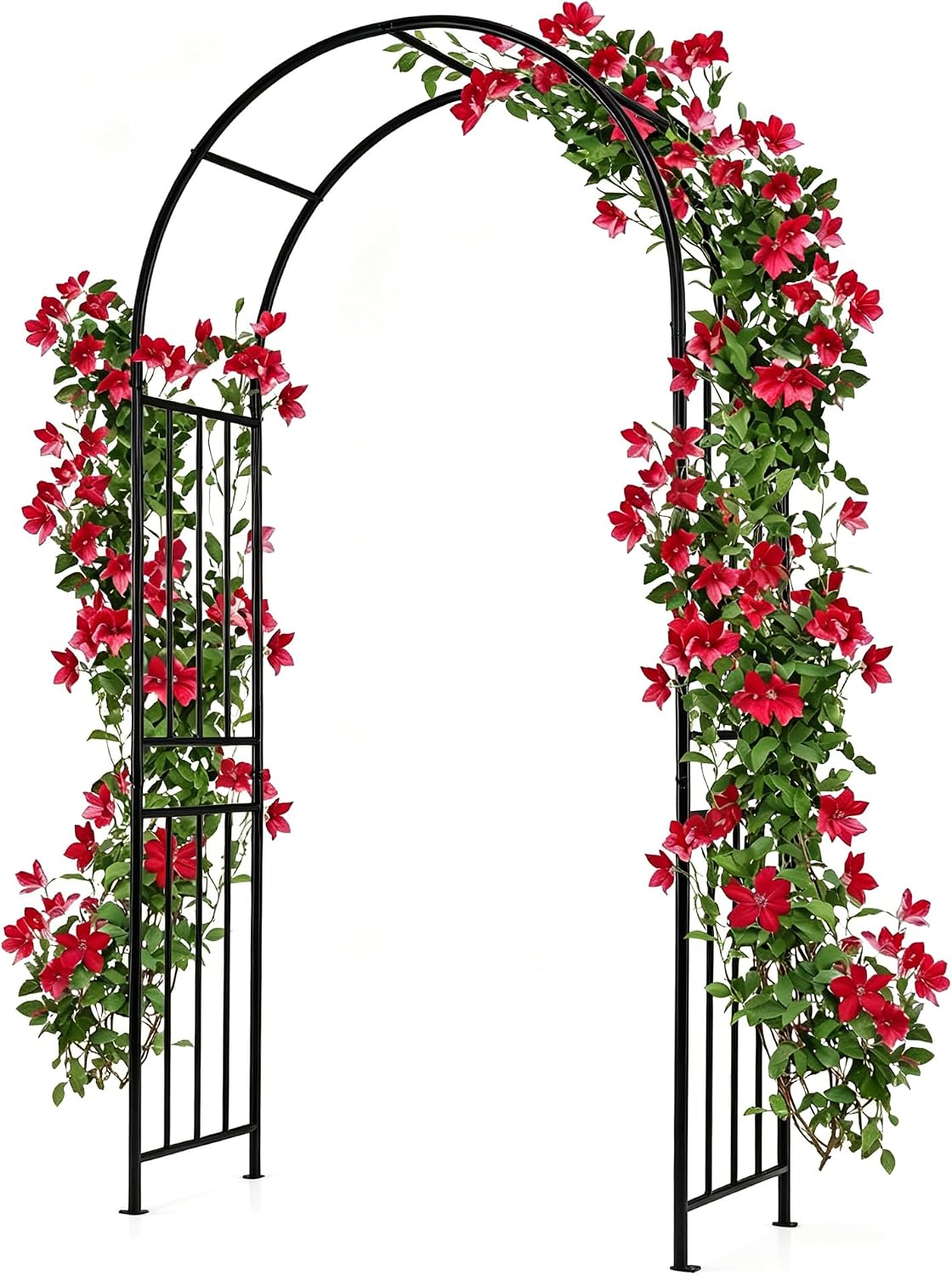 86'' Metal Garden Arch, Outdoor Arbor Trellis with 8 Ground Stakes