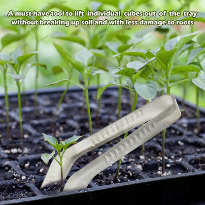 1PCS Seedling Transplant Tongs Stainless Steel Seedling Starters Remove Tongs Seedling Transplanting Tool Seedling Easy Transplanter with Anti-Slip Grasp Tips to Reduce Damage to Roots