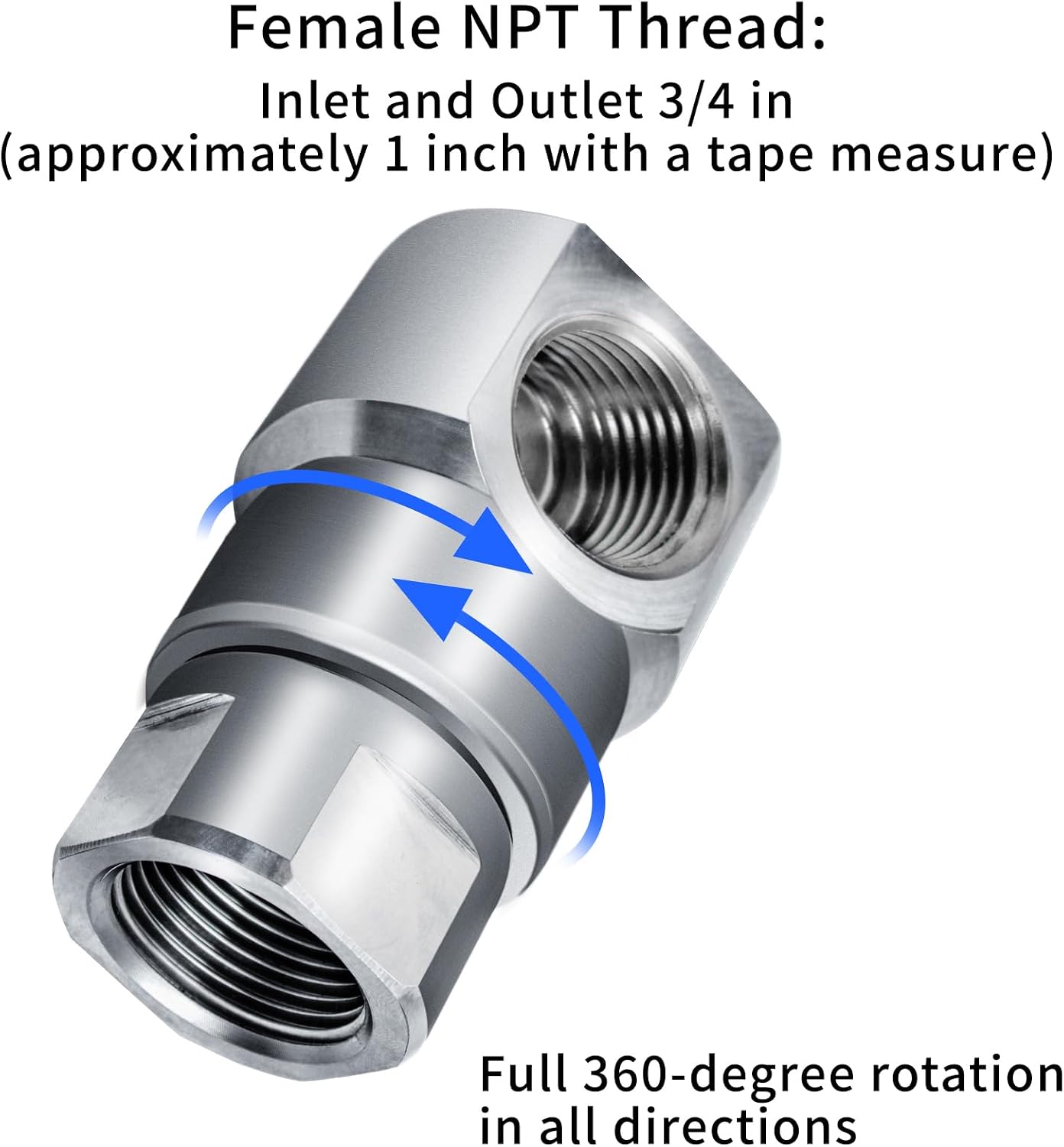 1/2 Inch MXF Heavy Duty Hose Reel Swivel with Grease Zerk - Hose Reel Parts Fitting with ISO 9001 Certification - Ideal for Home and Industrial Steel Hose Reels - Genuine Super Swivel
