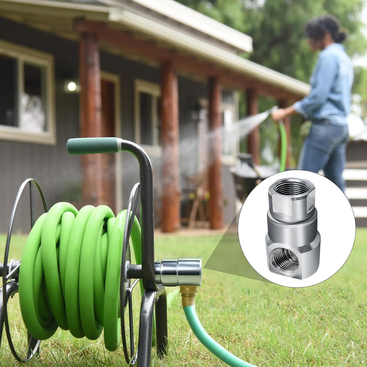 1/2 Inch MXF Heavy Duty Hose Reel Swivel with Grease Zerk - Hose Reel Parts Fitting with ISO 9001 Certification - Ideal for Home and Industrial Steel Hose Reels - Genuine Super Swivel