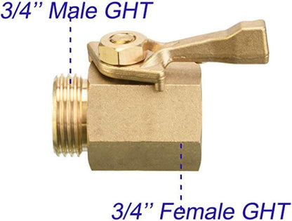 2 Pack Solid Brass Garden Hose Shut Off Valve with 2 Extra Rubber Washers, 3/4 Inch, Gate Valve, Hose Valve, Brass