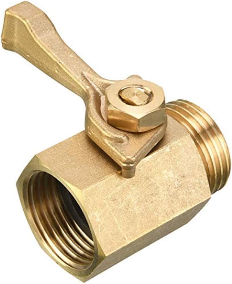 2 Pack Solid Brass Garden Hose Shut Off Valve with 2 Extra Rubber Washers, 3/4 Inch, Gate Valve, Hose Valve, Brass