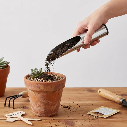 Bonsai Soil Scoop: Stainless Steel Soil Scoop Bonsai, Potting Trowel, Succulent Transplanting Garden Scooper for Indoor Plants, Narrow Deep Mouth Hand Tool