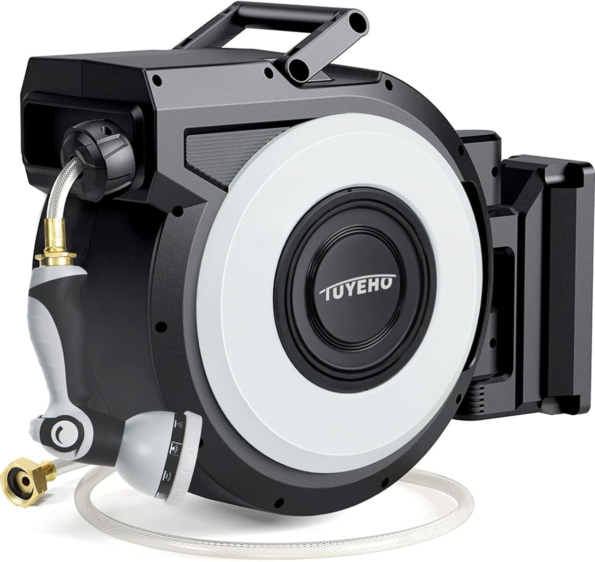 Heavy-Duty Automatic Retractable Garden Hose Reel 100FT Wall Mount