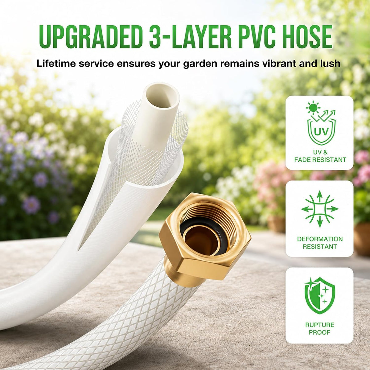 Heavy-Duty Automatic Retractable Garden Hose Reel 100FT Wall Mount